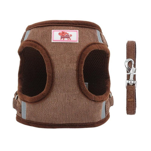 Breathable Vest-Style Puppy Chest Harness With Traction Rope