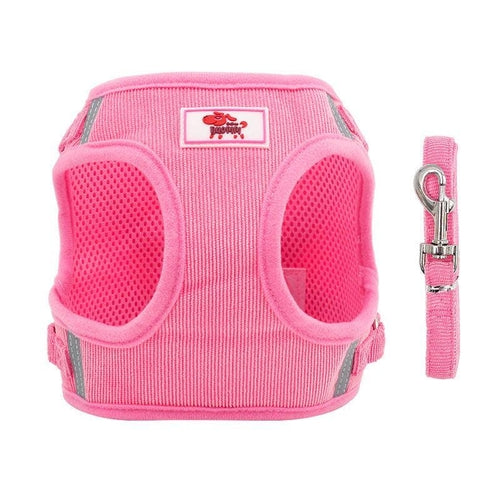 Breathable Vest-Style Puppy Chest Harness With Traction Rope