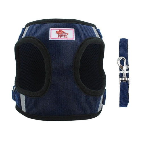 Breathable Vest-Style Puppy Chest Harness With Traction Rope
