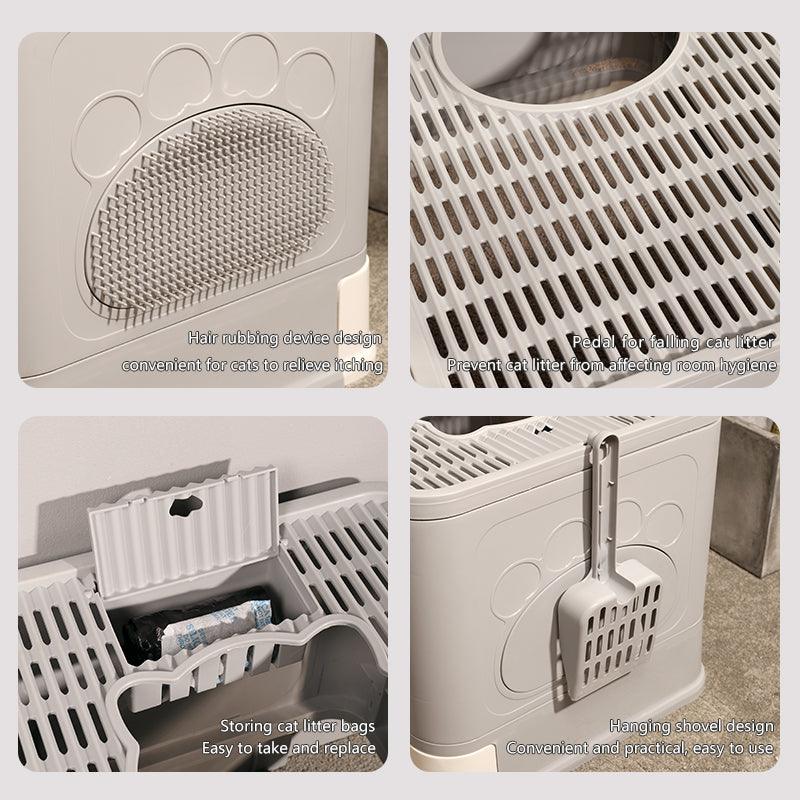 Foldable Odor-Free Cat Litter Basin With Top Entry – Hygienic, Foldable & Easy Clean | The PetRiot