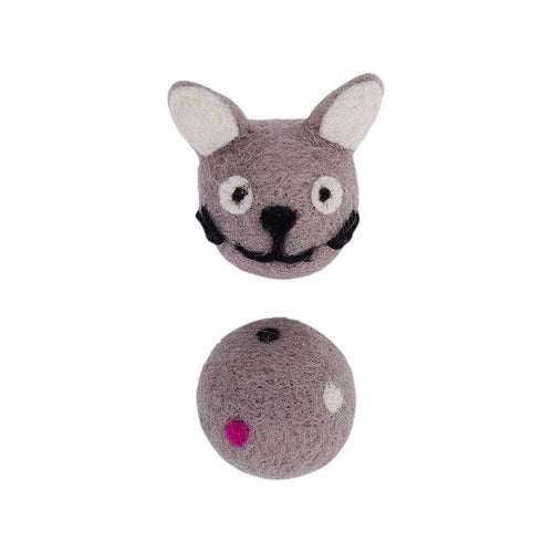 Colorful Interactive Felt Stretch Ball Cat Toy With Bell Sound