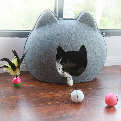 Cozy Haven Cat House & Litter Combo – Felt Cat Bed with Built-in Litter Box | The PetRiot