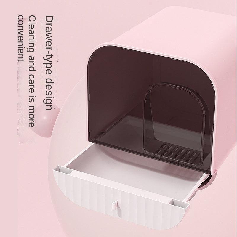 Enclosed Splash-Proof Cat Litter Box with Drawer Design – The PetRiot