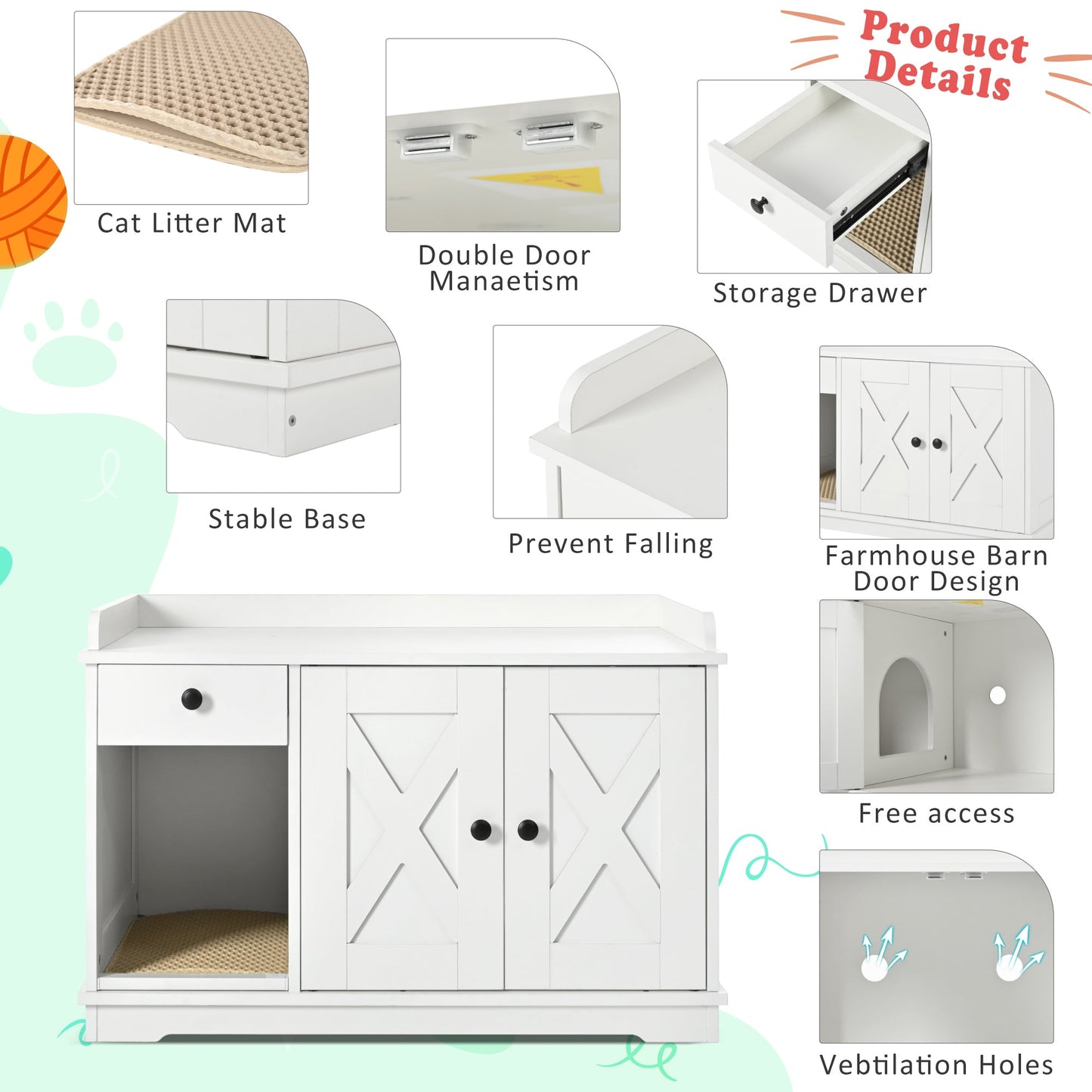 Litter Box Furniture Hidden with Cat Litter