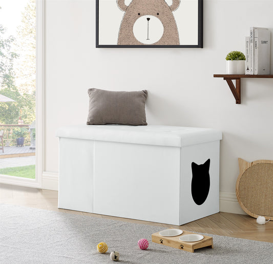 Designer Cat Litter Box Enclosure Ottoman – Hidden Washroom Bench from The PetRiot
