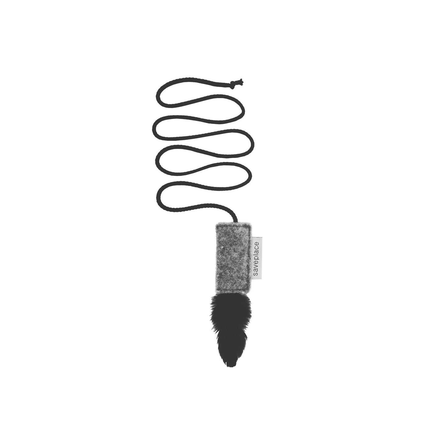 HAPPY CAT Saveplace® grey wool cat toy with feathers (many colors)