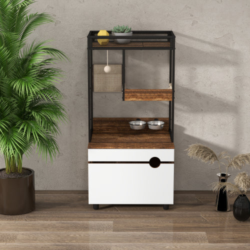 Modern Luxury Hidden Cat Litter Box Enclosure with Cat Tree Tower – Multi-Functional Cat Furniture | The PetRiot
