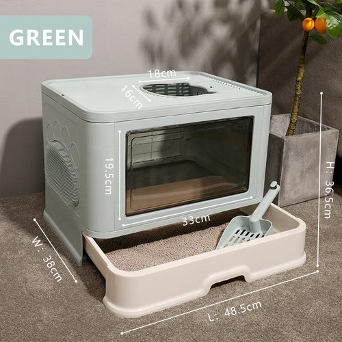 Foldable Odor-Free Cat Litter Basin With Top Entry – Hygienic, Foldable & Easy Clean | The PetRiot