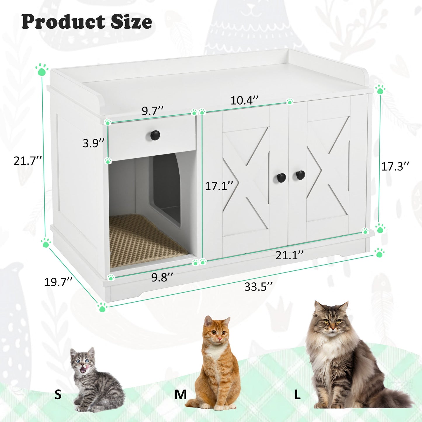 Litter Box Furniture Hidden with Cat Litter