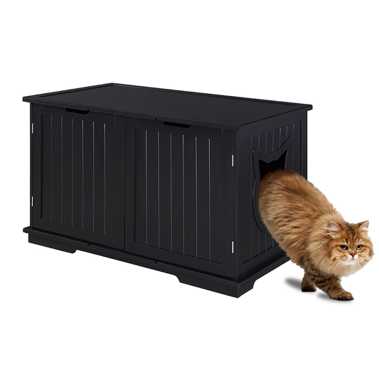 Luxury XL Wooden Cat Washroom Bench Litter Box Enclosure – The PetRiot