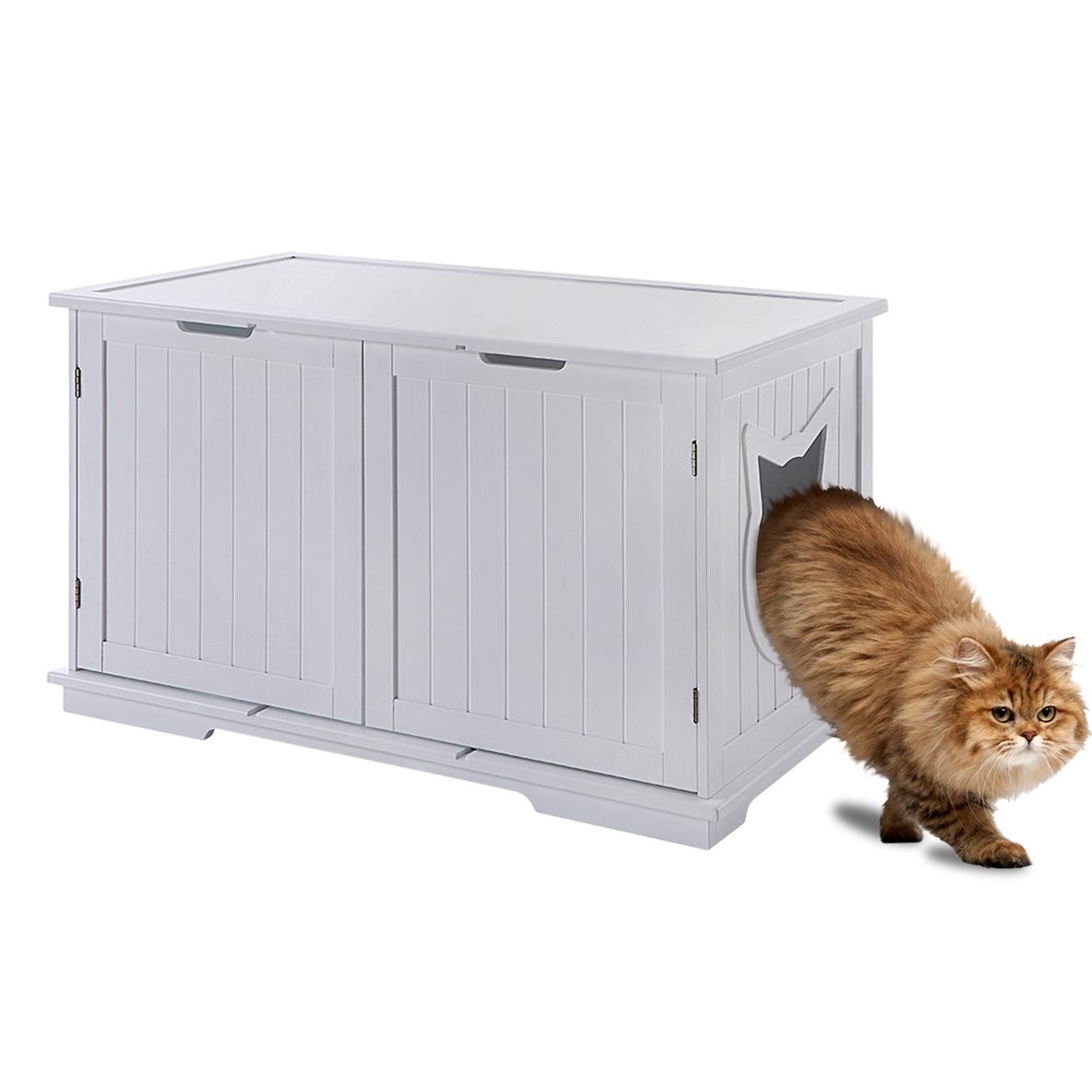 X-Large Cat Washroom Bench – Hidden Litter Box Enclosure Furniture