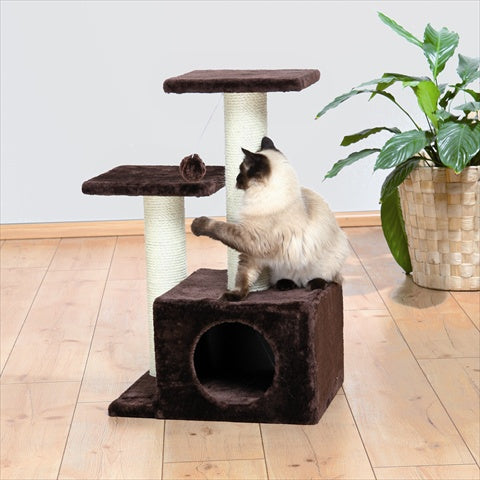 Valencia Cat Tree Brown – Multi-Level Sisal Cat Tower with Condo | The PetRiot
