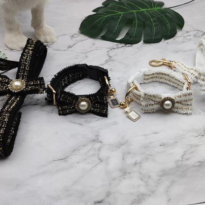 Striped Pet Collar Leash Set