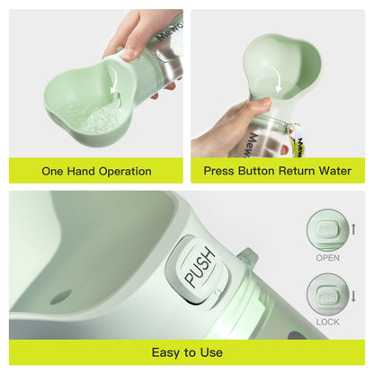 Mewoofun 2-In-1 Pet Water Bottle And Food Dispenser With Poop Bag