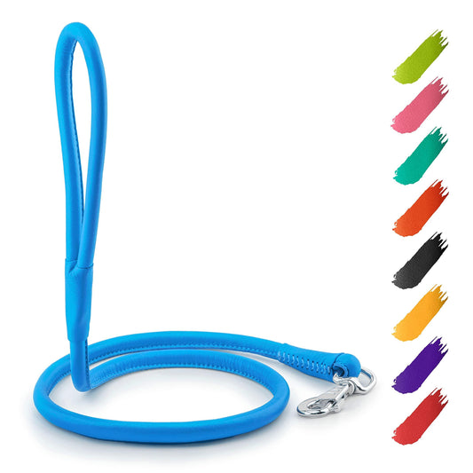WAUDOG Rolled Leather Dog Leash 6Ft * 0.5in