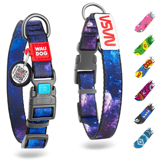 WAUDOG Nylon Dog Collar - Adjustable Dog Collar