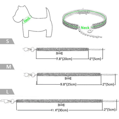 Elegant Diamond Mix Pet Collar