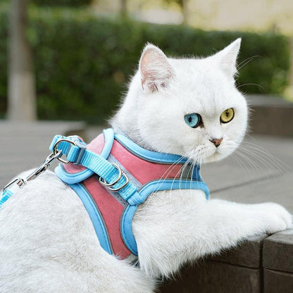 Luminous Adventure Cat Chest Harness With Reflective Traction Belt