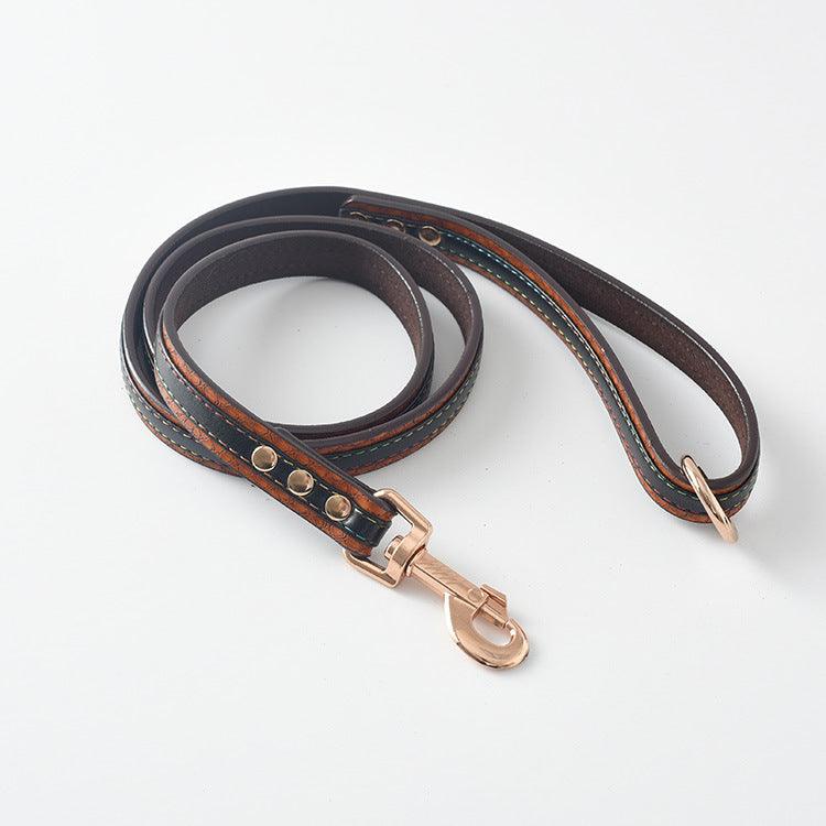 Ultimate Pet Walking Set: Stylish Pu Leash And Collar Combo