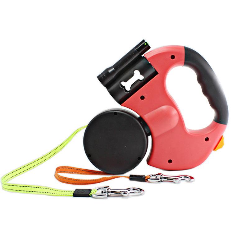 The Ultimate Dual-Headed Pet Leash: Retractable and Rotatable