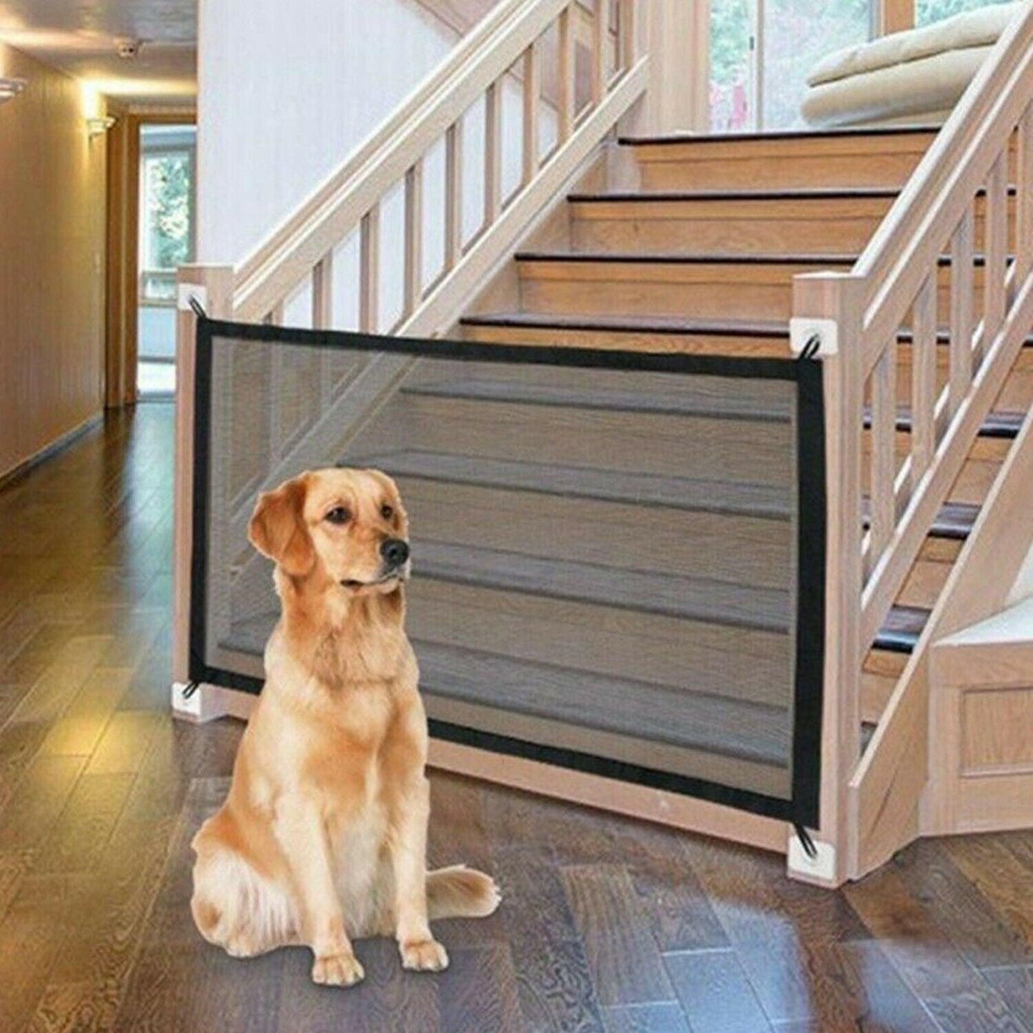 Portable Mesh Safety Gate For Pets - Secure And Stylish Pet Enclosure