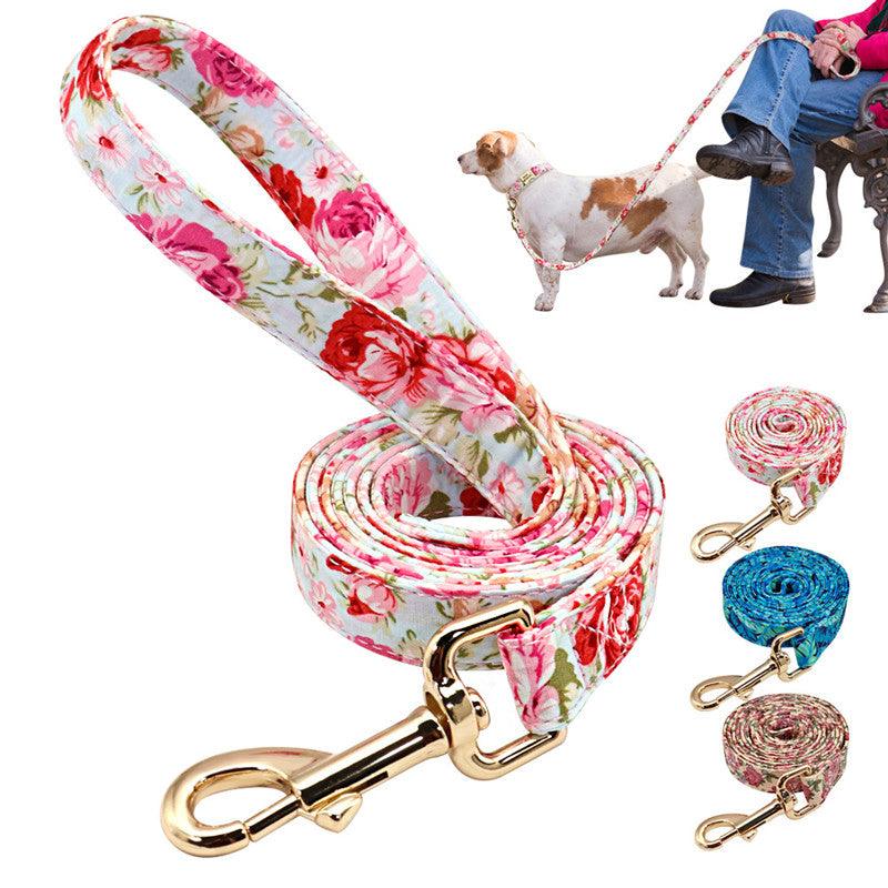 Stylish And Sturdy Nylon Floral Dog Leash