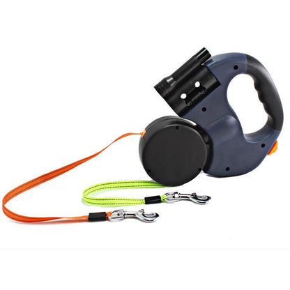 The Ultimate Dual-Headed Pet Leash: Retractable and Rotatable