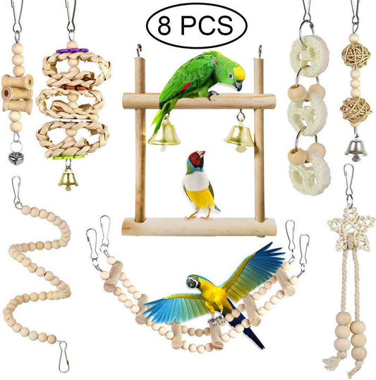 Piece Bird Toy Log Swing Collection