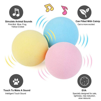 Interactive Sound-Generating Catnip Ball Toy For Cats