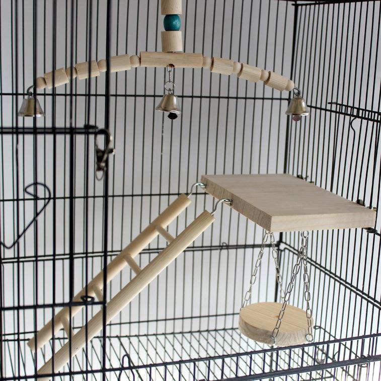Wooden Jungle Gym Interactive Bird Toy