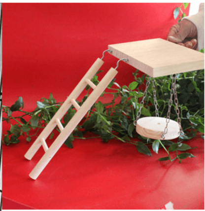 Wooden Jungle Gym Interactive Bird Toy