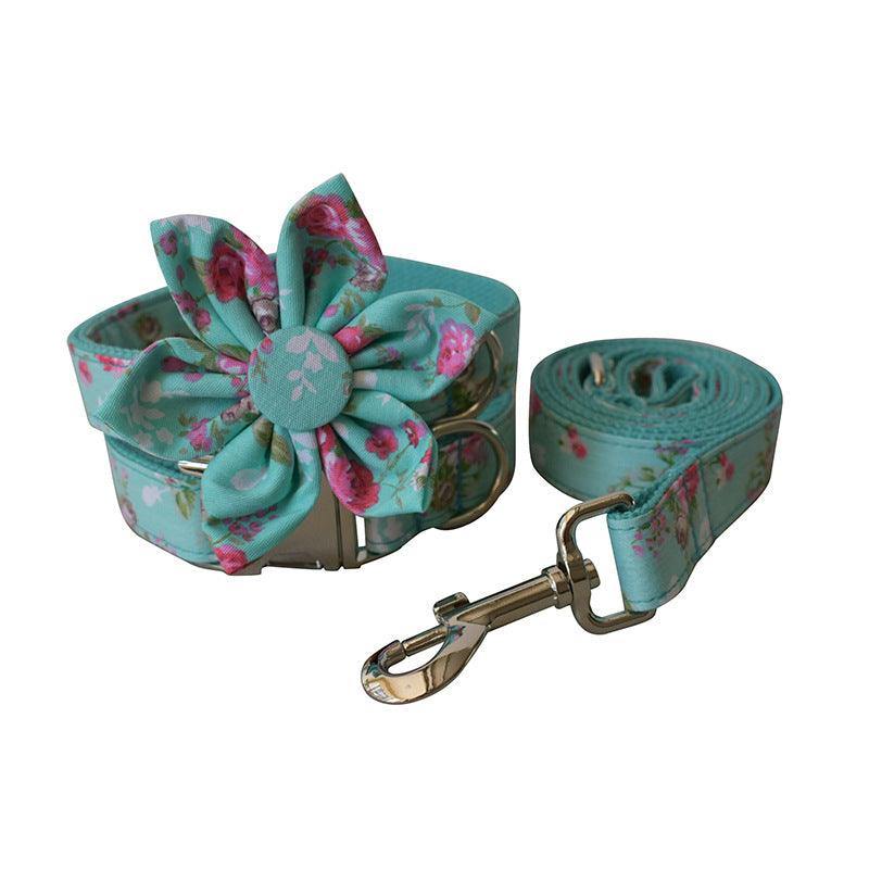 Rose Garden Dog Collar And Leash Set