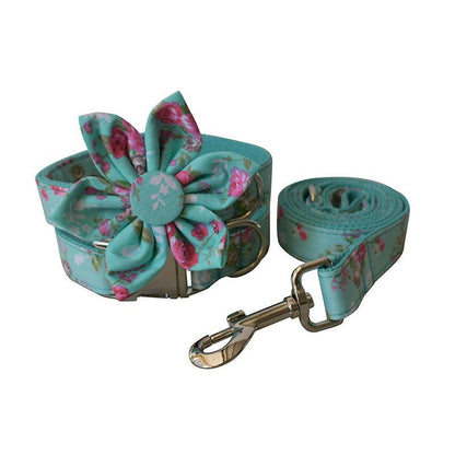 Rose Garden Dog Collar And Leash Set