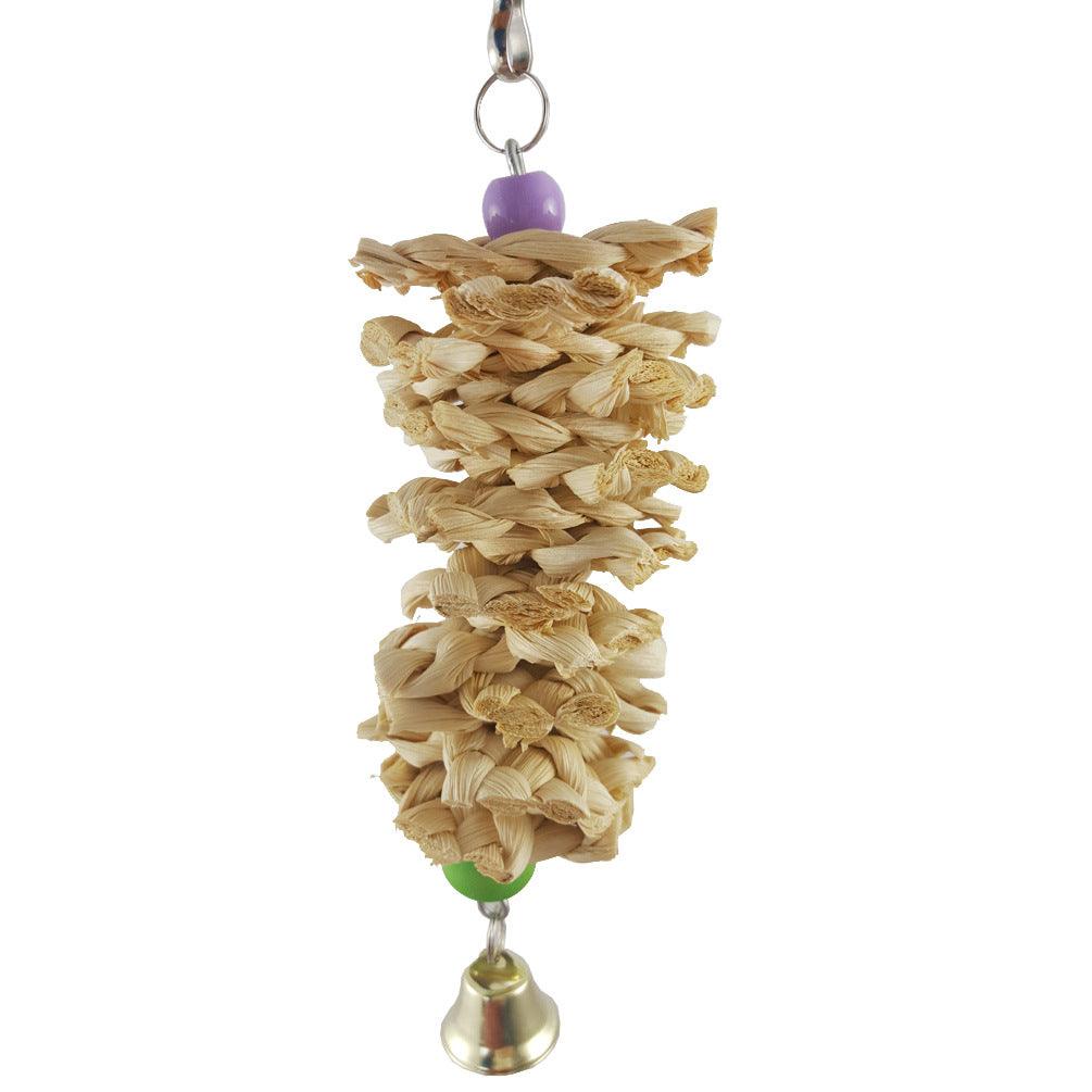 Natural Grass Bird Parrot Toy With Bell
