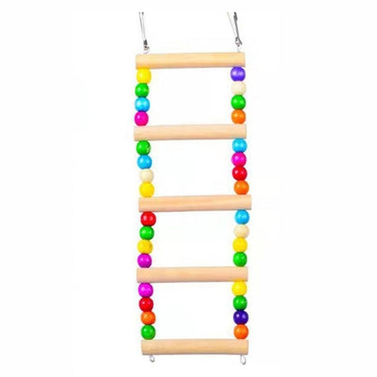 Peony Paradise Wooden Bird Swing And Biting Toy Set