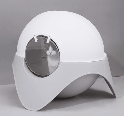 Snowy Space Pod Cat Litter Box