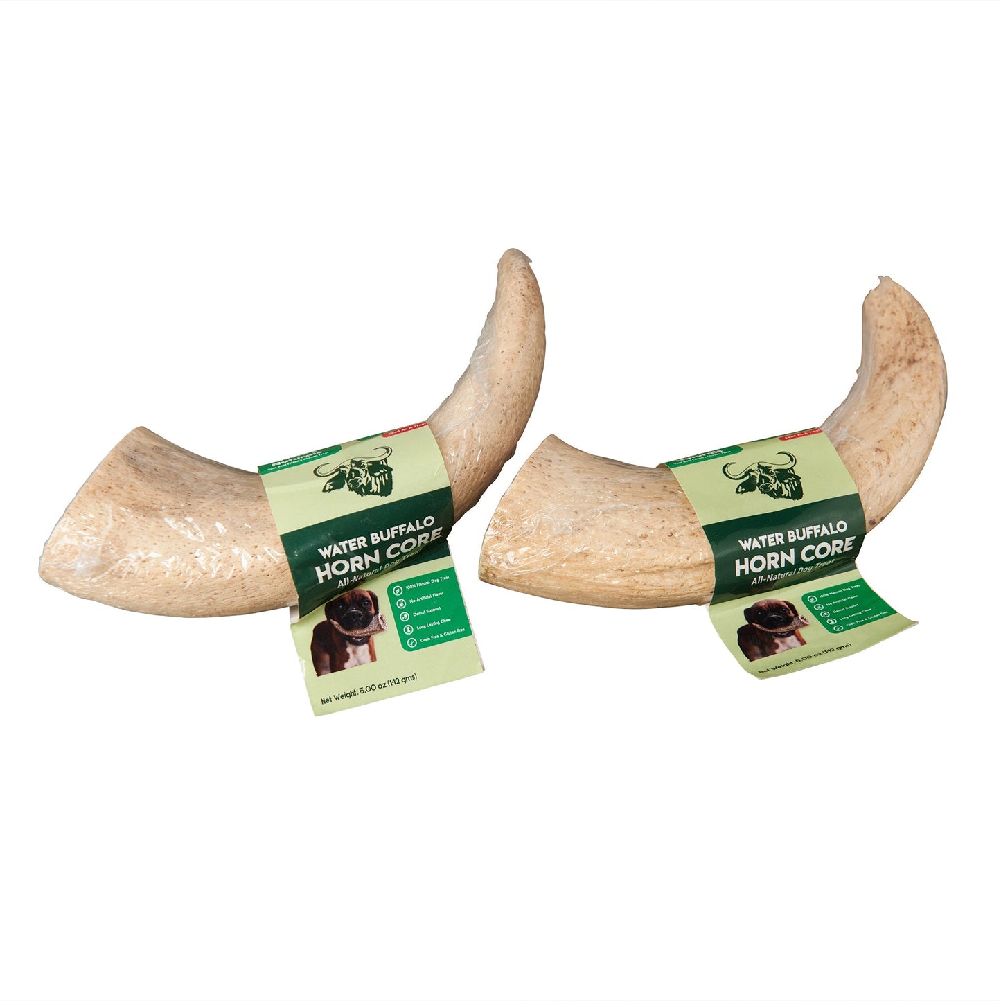 Water Buffalo Horn Core Dog Chews – 2 Count (10 oz) | Natural Long-Lasting Dental Treats