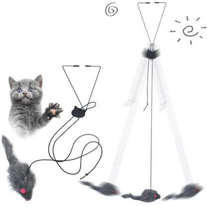 Telescopic Hanging Cat Toy With Mouse Shape
