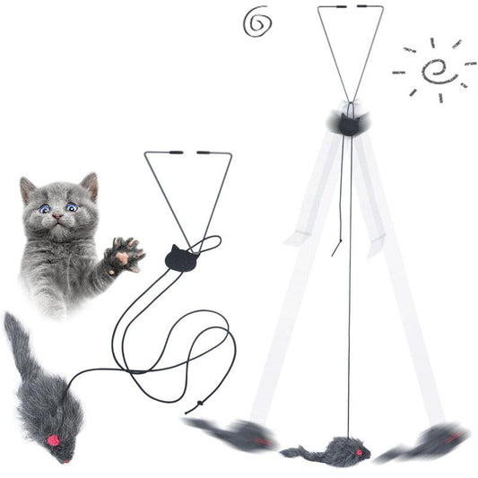 Telescopic Hanging Cat Toy With Mouse Shape