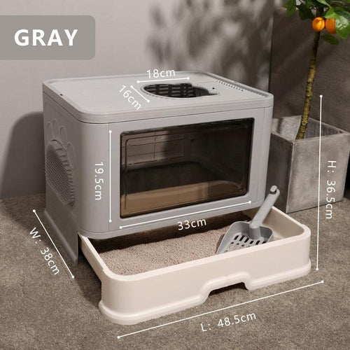 Foldable Odor-Free Cat Litter Basin With Top Entry – Hygienic, Foldable & Easy Clean | The PetRiot