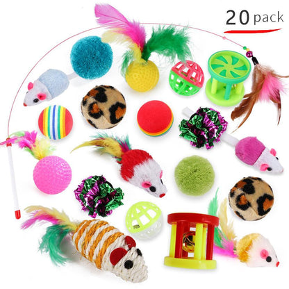 20-Piece Set Of Hilarious Plush Cat Toys