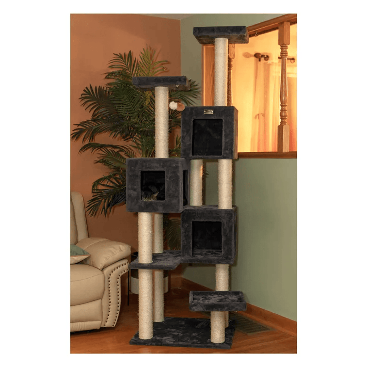 Griant Multi-Level Real Wood Cat Tower for Multiple Cats