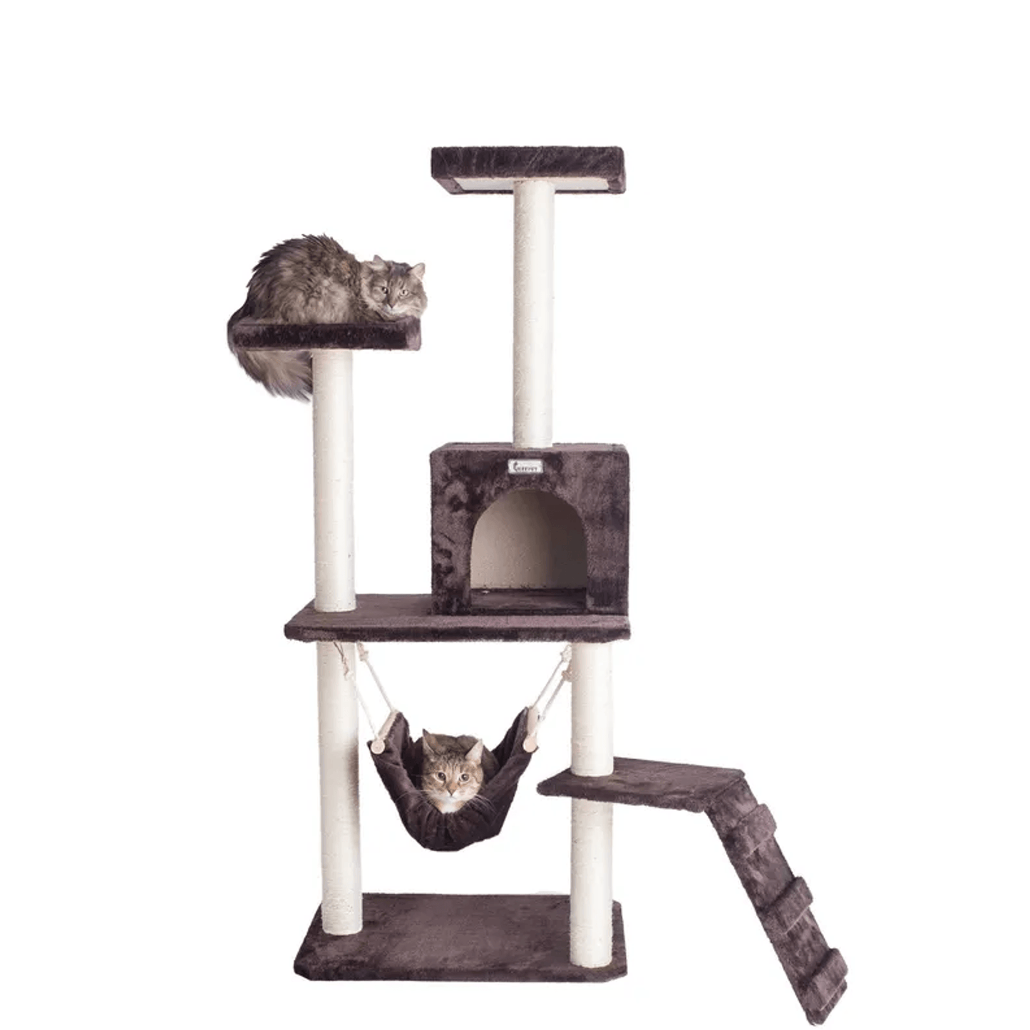 GleePet 57-Inch Cat Tree with Four Levels and Real Wood Climber