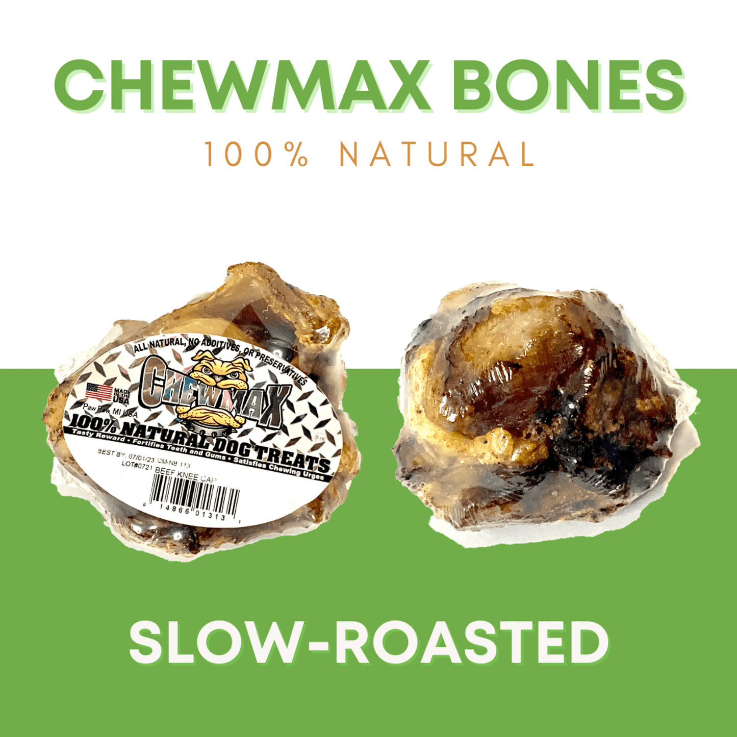 Natural Knee Cap Beef Bone Chew for Dogs