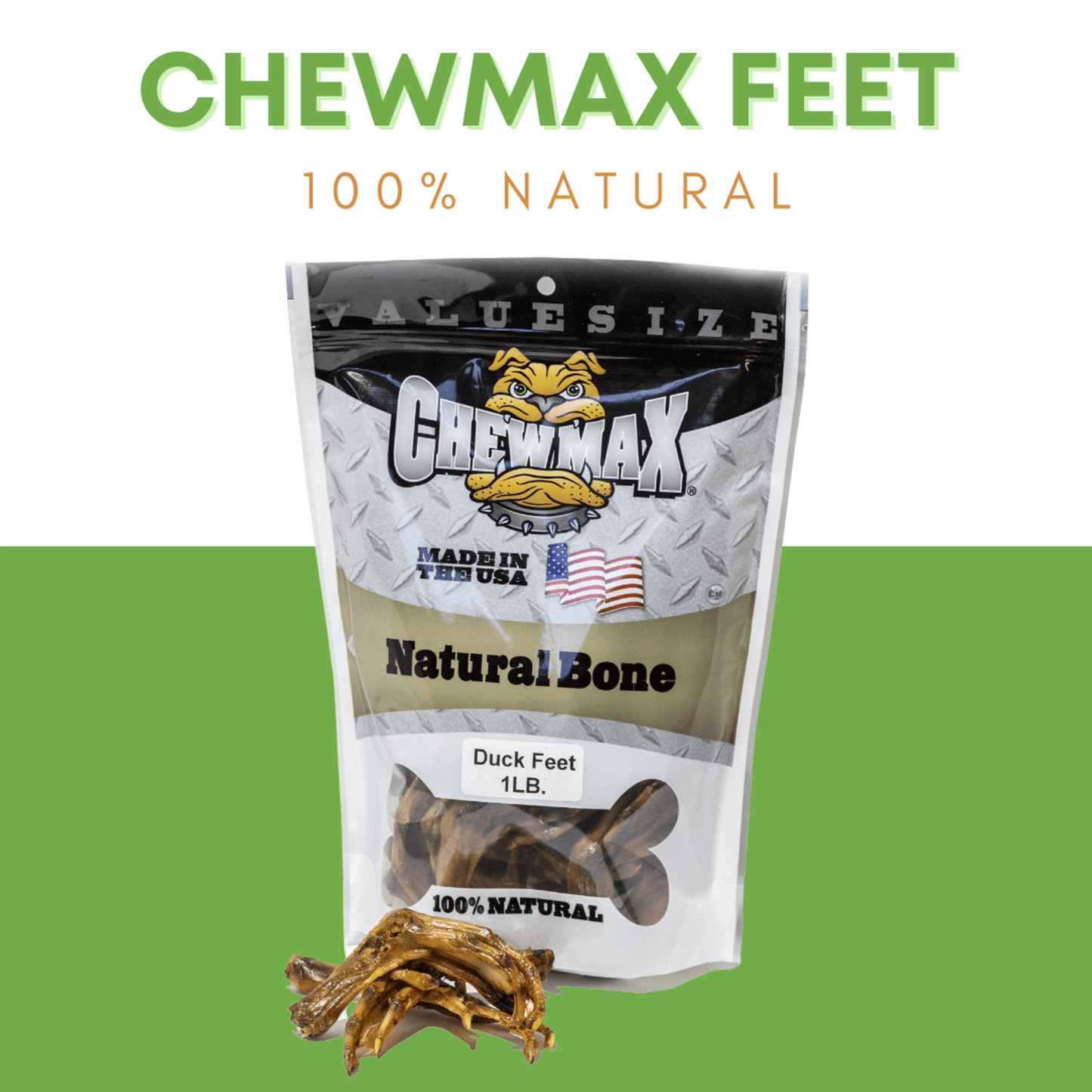 Premium Roasted Duck Feet Pet Treats - 1 LB