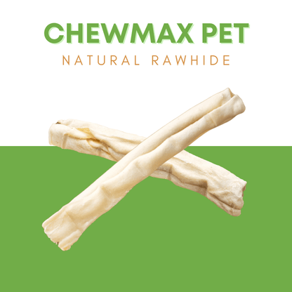 Premium Oven-Baked Natural Rawhide Rolls for Dogs - 12 Count