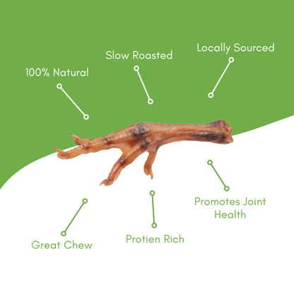 Premium Slow-Roasted Chicken Feet Dog Treats