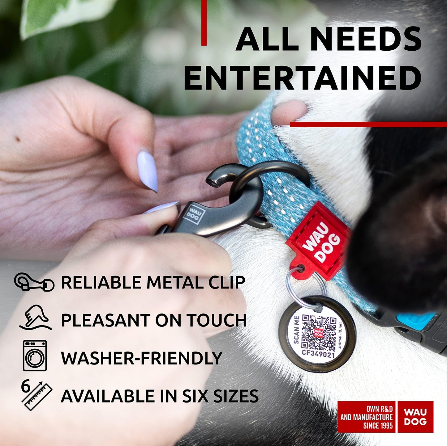 WAUDOG Recycled Cotton Dog Leash 6-10 Ft Eco Friendly