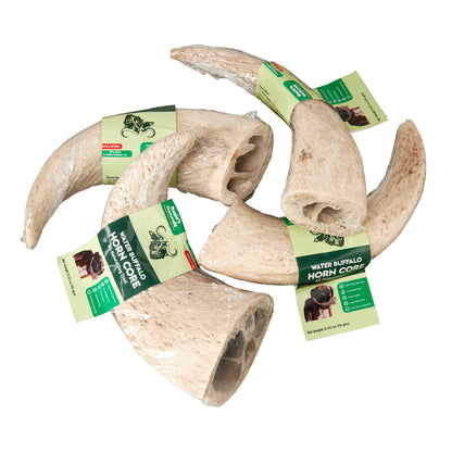 Water Buffalo Horn Core Dog Chews – 2 Count (10 oz) | Natural Long-Lasting Dental Treats