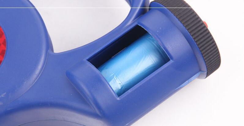3-In-1 Illuminated Dog Leash With Retractable Garbage Bag